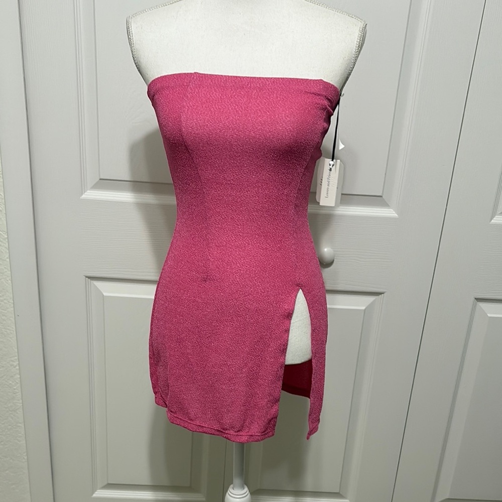 Lovers + Friends Pink Strapless Bodycon Dress
